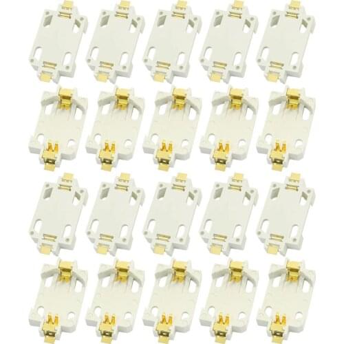 Top Deals 20pcs White Housing CR2032 SMD Cell Button Battery Holder Socket Case