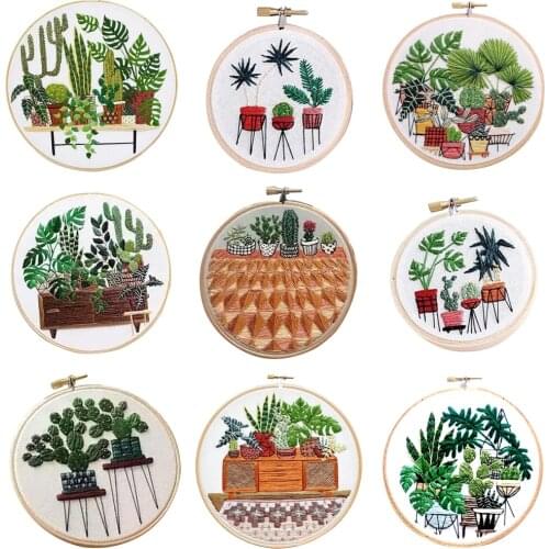 Embroidery Starter Kits Pot Plant Cross Stitch Kit DIY Wall Hangs Home Decor