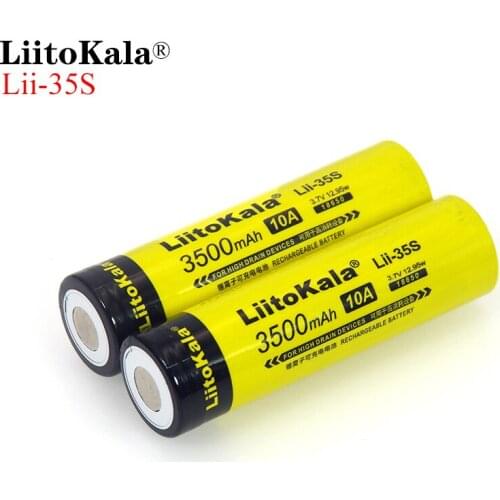 NEW LiitoKala 18650 Battery Lii-35S 3.7V Li-ion 3500mAh 10A discharge Power battery For high drain devices