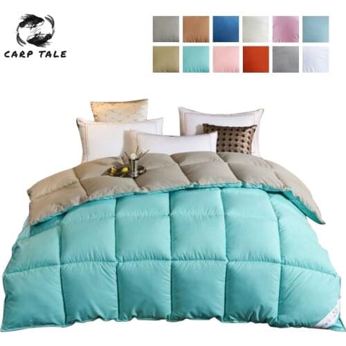 Solid Color Down Duvet Quilt Thickening Warm Winter & Autumn Comforter cotton Cover King Queen Twin Size for Home Hotel Quilts