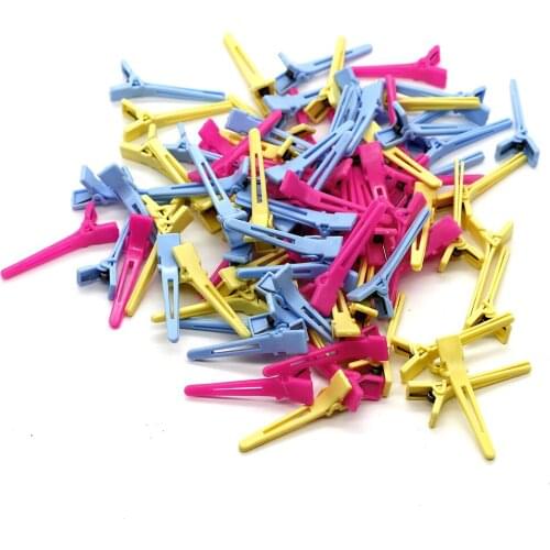 50 Pcs Plastic Hairdressing Tools Perm Clip Duckbill Positioning Clip Perm Dyed and Oiled Hair Clip