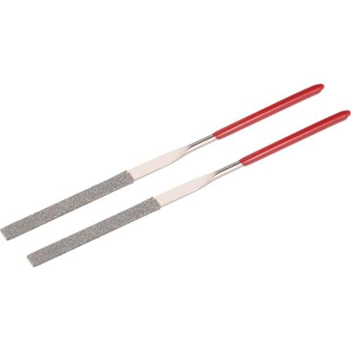 Uxcell 2Pcs 3mm x 140mm Flat Diamond Needle File 150 Grit