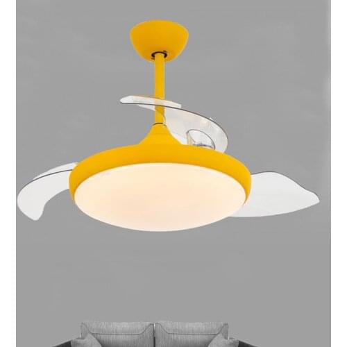 Fashion creative ceiling fan with lights Invisible LED Restaurant ceiling fan light with remote control 36/42 Inch