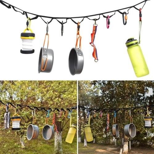 Strap with 19 Loops Thickened Clothesline New Campsite Storage Camping Lanyard Outdoor Clothes Hanger Outdoor Storage Strap