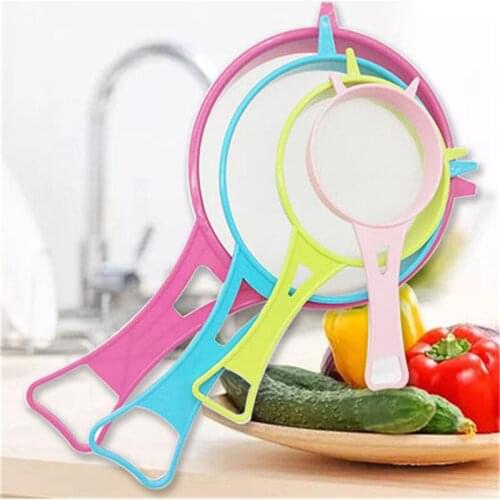 Multi Purpose Plastic Fine Mesh Strainer Flour Strainer Sieve With Juice Handle Tea Strainer Tool Kitchen Utensils 4Pcs/Set