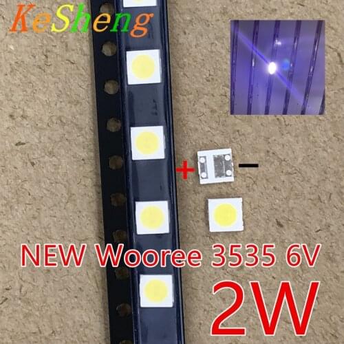 WOOREE LED Backlight 2W 6V 3535 150LM Cool white WM35E2F-YR09B-eA LCD Backlight for TV TV Application 50PCS