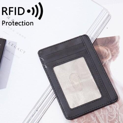 Slim RFID Blocking Leather Wallet Credit ID Card Holder Purse Money Case for Men Women 2020 Fashion Bag 12x8.5x0.5cm