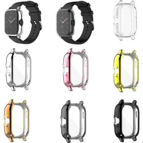 Full Coverage Protective Cover For Amazfit- GTS 2 Plating TPU Case For Huami-Amazfit GTS2/GTS 2E Smartwatch Protector Frame Shel