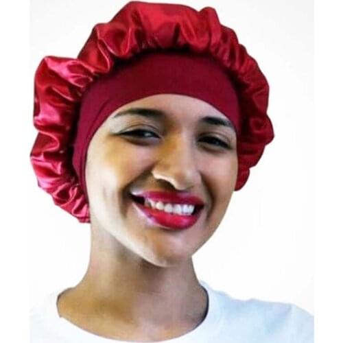 Women Satin Sleep Cap Full Coverage Soft Night Sleep Hat Cap Chemotherapy Cap Satin Silk Bonnet Sleep Night Cap Head Cover Bonne