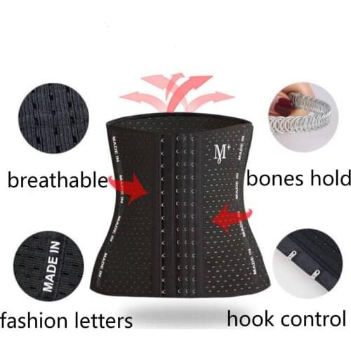 Women Slimming Abdominal Girdle Shaper Belt Waist Cinchers Tummy Trimmer Breathable Control Body Band Nude Black