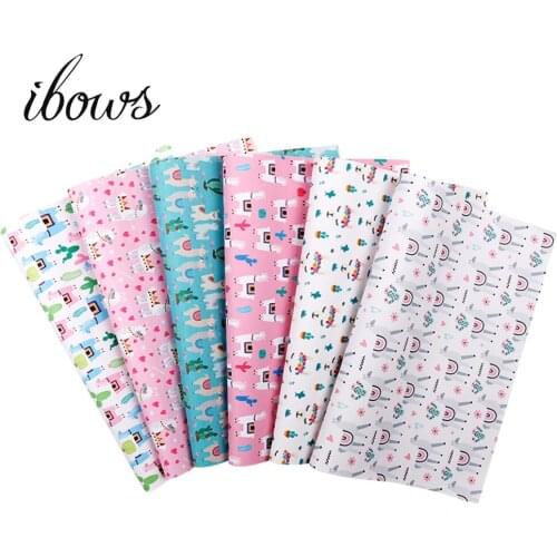 1PC A4 Printed Cactus Alpaca Faux Fake Leather Fabric High Quality Synthetic Leather DIY Material For Handbag Garments Hair Bows