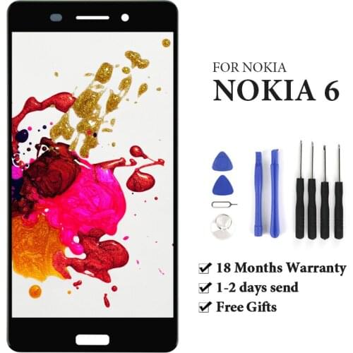 1pc Replacement 5.5 inch LCD For Nokia 6 N6 Screen Digitizer High Quality Mobile Phone Parts Assembly For Nokia 6 N6 Display