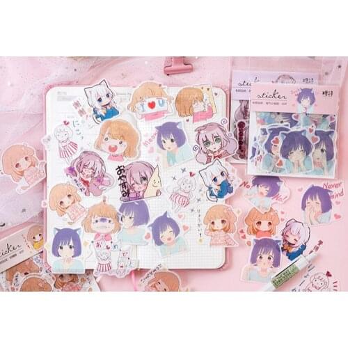 40pcs per pack Girl series Mini Paper Sticker Decoration Diy Ablum Diary Japanese Scrapbooking Label Sticker Kawaii Stationery