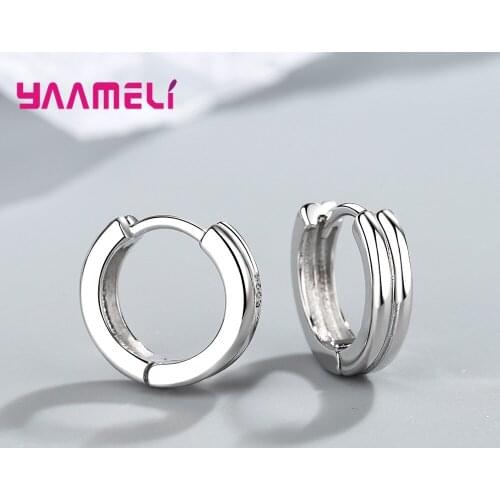 925 Sterling Silver Jewelry Simple Geometry Hoop Earrings Hot Sale Concise Female Male Engagement Gift Party Accessories