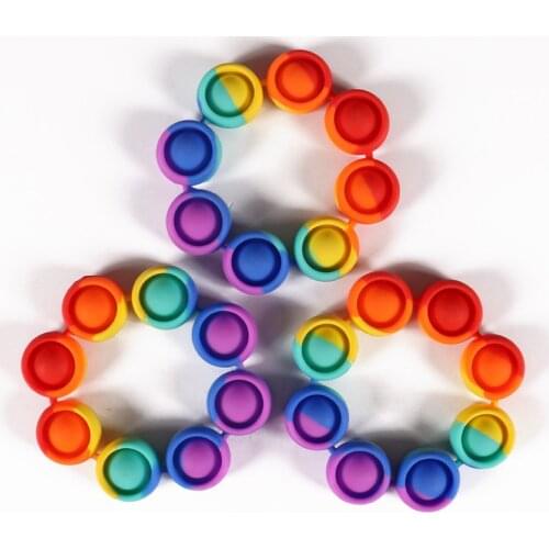 Pop Reliver Stress Fidget Toys Rainbow Bracelet Bubble Antistress Toys for Adult Children Sensory Toy Relieve Autism Toy