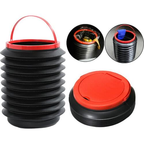 4L Car Folding Trash Collapsible Water Fishing Bucket Outdoor Camping Garbage Plastic Bucket Storage Box Container Foldable