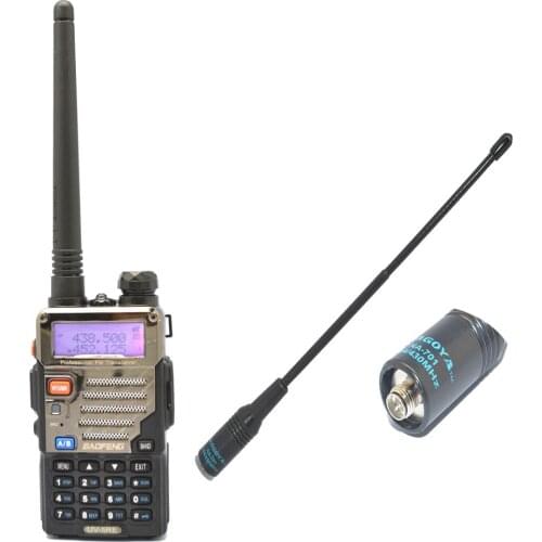 BAOFENG UV-5RE VHF/UHF Dual Band Walke Talkie +Na-701 SMA-F Antenna Handy Hunting Radio Receiver With Headfone