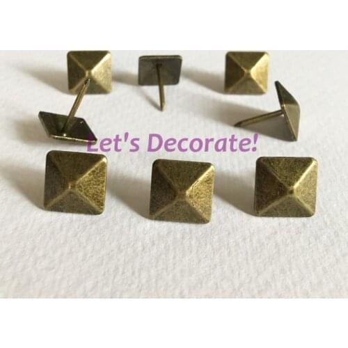 Free DHL shipping 1200pcs/lot 12mm Brass Square Home or Garden Decorative Tack, Hobnail, Upholstery Nail