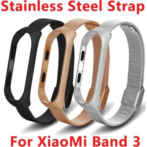 Bracelet for Xiaomi Band 3 Stainless Steel Strap Replaceable Accessories Wrist Band For Xiomi Xaiomi Xiami Xaomi Mi Women or Man