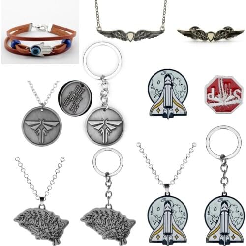 Game The Last of Us 2 Keychain Metal Pendant Keyring Bead Chains Necklace For Men Car Jewelry llavero Porte Clef Chaveiro Gift