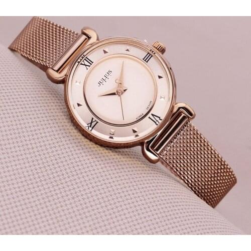 Top Julius Lady Womens Watch Japan Quartz Hours Fine Fashion Clock Bracelet Stainless Steel Girl Birthday Mothers Gift