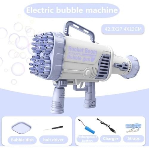 44 holes electric bubble gun Gatling bubble machine soap bubble children magic bubble bathroom summer outdoor toys