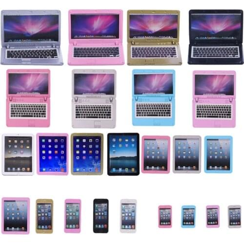 3 Pcs/set Electronic Tool Mini Tablet Phone Metal Material For 18 Inch American Doll & 43 Cm New Born Baby,Doll Toy Accessories