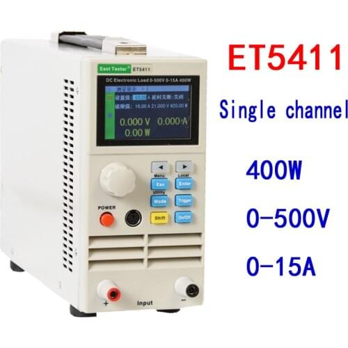 ET5411 Programmable Professional Battery Tester DC Electronic Load Battery Capacity Tester 400W 500V15A RS485/232 High Precision