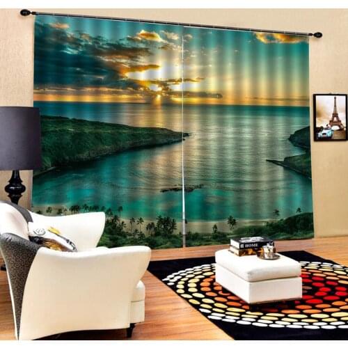 Photo green scenery landscape curtains 3D Curtains For Living Room office Bedroom blackout curtains