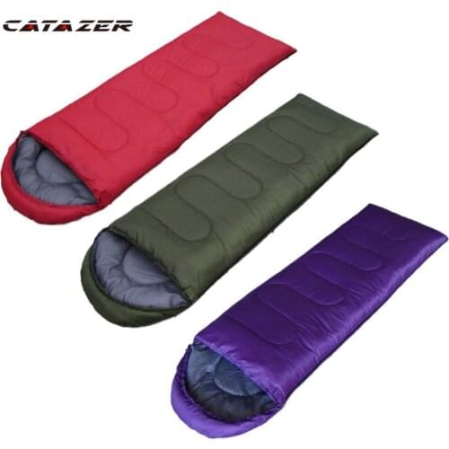Envelope Outdoor Camping Adult Sleeping Bag Portable Ultra Light Waterproof Travel Hiking Sleeping Bag With Cap