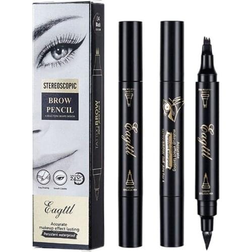 Microblading Eyebrow Pen Waterproof Fork Tip Eyebrow Tattoo Pencil Long Lasting Makeup Fine Sketch Liquid Eye Brow Pencil