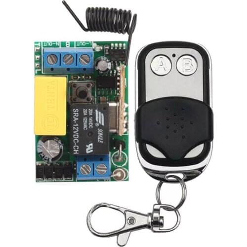 Mini Receiver Transmitter 220V 1CH 10A RF Wireless Remote Control Switch System For Light Lamp 315Mhz 433.92Mhz 10pcs/lot