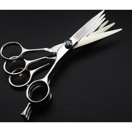 Professional Japan 440c 6 inch 3 in 1 hair scissors set make up haircut shears hair cutting barber makas hairdressing scissors