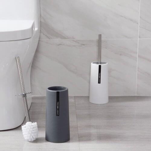 Toilet Brush Set Toilet Cleaning Brush And Holder Standing Simple Style Scrubber Bathroom Hotel Household Cleaning Tools