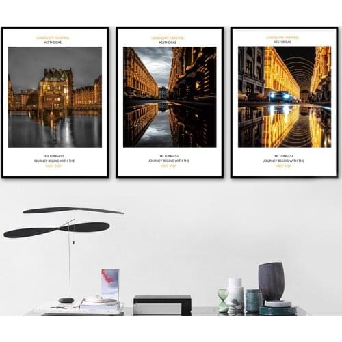 Wall Art Canvas Painting Paris City River Shine Light Street Nordic Posters And Prints Wall Pictures For Living Room