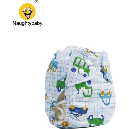 New Print Naughty Baby Cloth Nappies Printing Adjustable Reusable Pocket Diapers Cover 3-15KG Wholesale