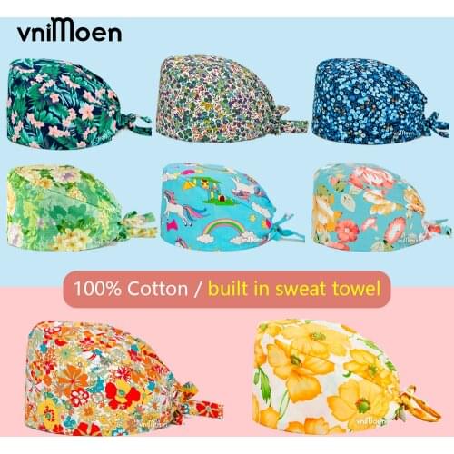 Wholesale White series scrubs caps Nursing Operating cap Adjustable size lab cap 24 hours delivery