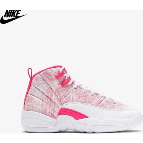 Original Nike Air Jordan 12 Retro "Arctic Punch" (GS) women Pink/White Sports Shoes 510815-101 Nike Sneaker