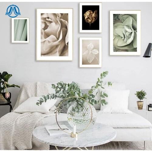 Nordic Golden Tulip Dried Flower Poster Canvas Painting Abstract Leaves Wall Art Print For Living Room On The Wall Home Decor