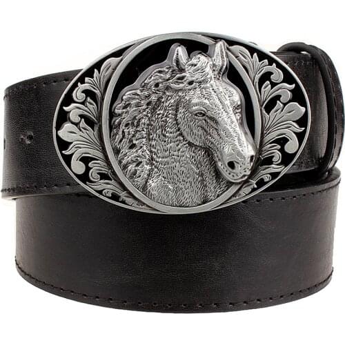 Fashion belt horse pattern animal belts cowboy style mens jeans belt punk rock style accessories