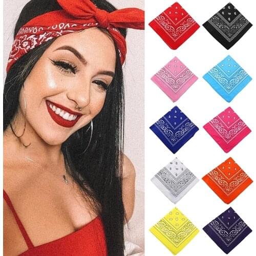 Bohemian Printed Bandana Hair Scrunchies Turban for Women Girls Kids Vintage Unisex Square Wrap Scraf Hair Tie Headband Gift