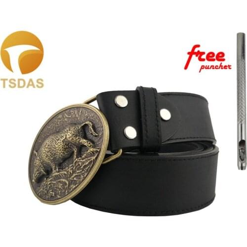 Luxury Soild Brass Metal Belt Buckles With Cool 3D Design Animal Series Pig Belt Buckle Boyfriend Birthday Gifts