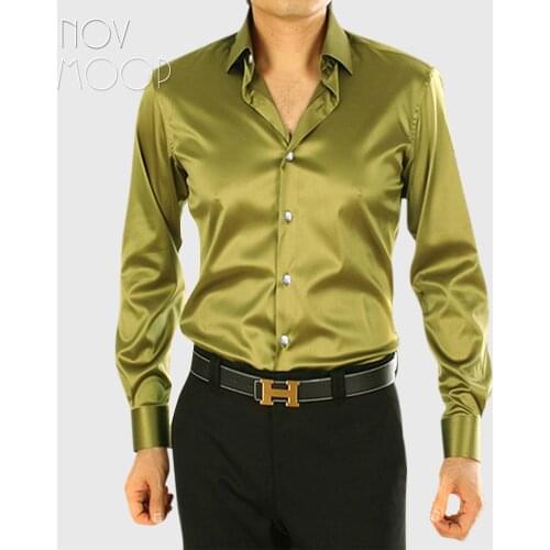 8 Colors imitation silk satin shirt men business shirts chemise homm camiseta masculina camisa masculina LT1521 Free shipping