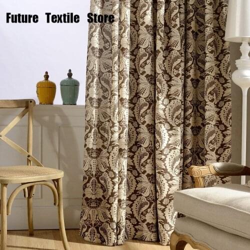 Modern Minimalist American-Style Village Cotton Linen Printed Curtains for Living Dining Room Bedroom