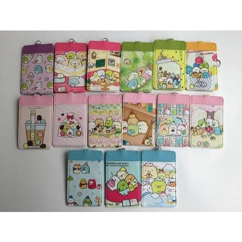 Sumikko gurashi Fashion Anime Cartoon PU Key Chain Card Keychain Keyring Coin Key Cards Holder Pendant Unisex Birthday Gifts NEW