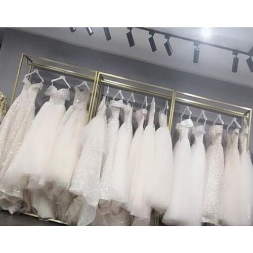 Wedding Rack Studio High-grade Display Rack Mens Wear Rack Double suit hanger Gold Rack