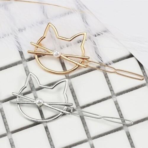 Charm Cat Hair Clips For Women Girls Simple Cute Sweet Enamel Kitten Hairpins Barrettes Elegant Delicate Hair Accessories Tiara