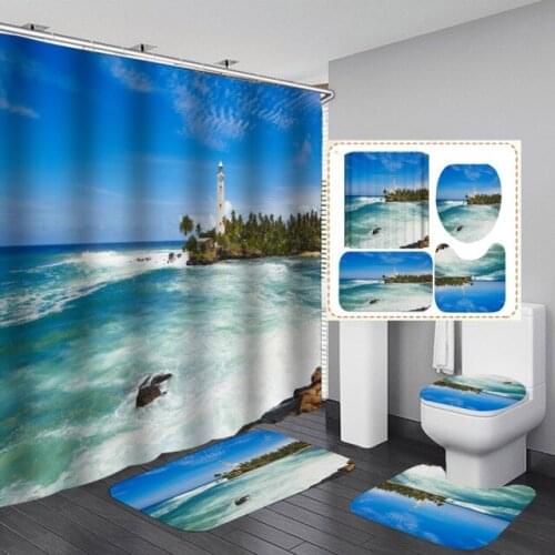Shower Curtains Waterproof Polyester Fabric Bathroom Curtains For Home Decor