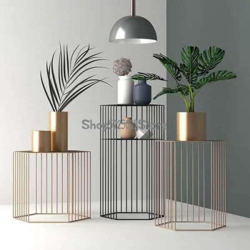 Iron flower shelf racks indoor living room simple modern light luxury side a few corners a few Nordic creative flowers a few