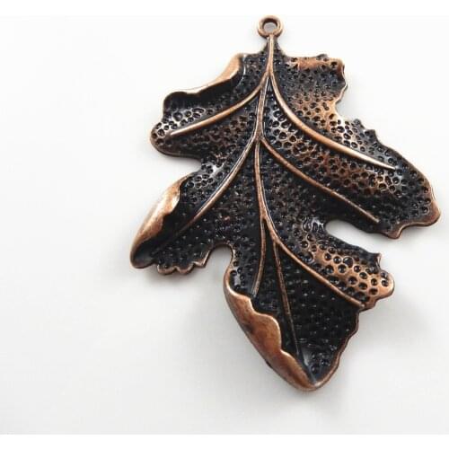 2pcsRetro Antiqued Red Copper Material Leaf Charms Jewelry Findings Hot Charms Lot Bracelet Necklace Pendant 51383